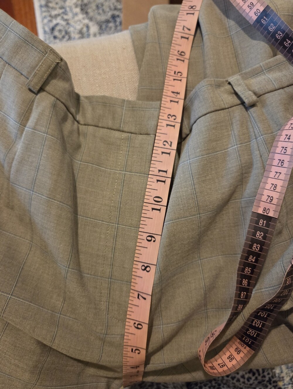 Talbots Petites Pleated Ankle Plaid Dress Pants - Beige - Picture 10 of 13